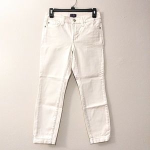 NYDJ White Denim RACHEL Cuffed Ankle Jeans w/ Crystal Embellished Pockets